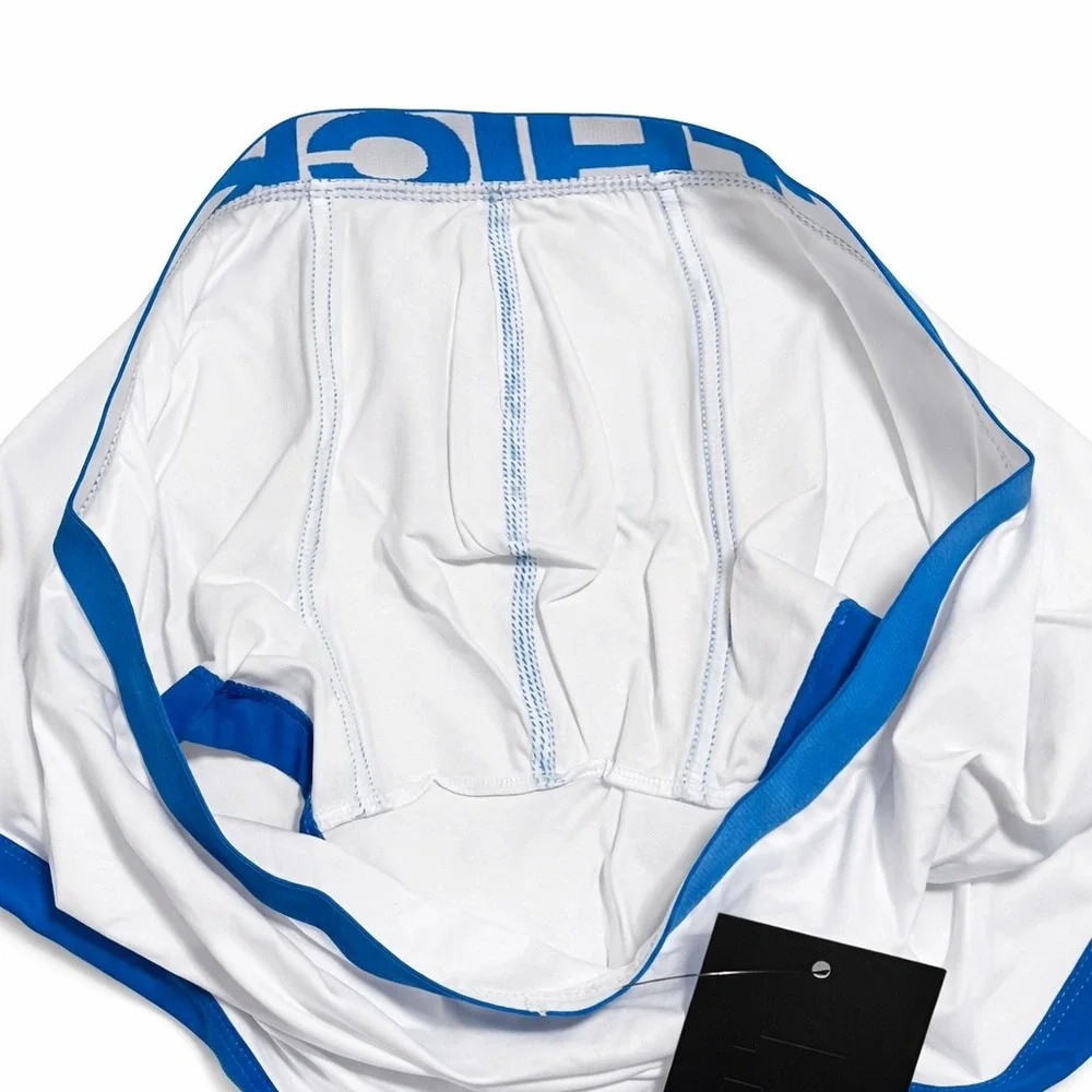 Andrew Christian THICK S (31-33) Boxer Brief White Blue Mens Underwear 92941 NEW
